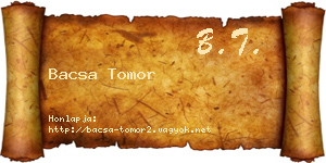 Bacsa Tomor névjegykártya